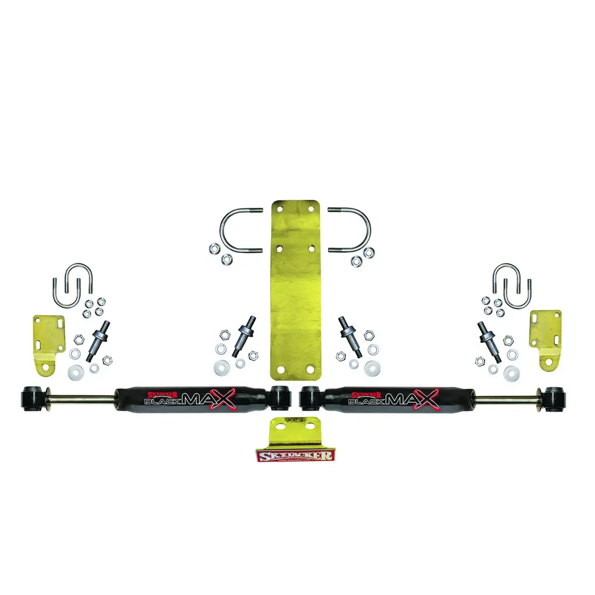 Steering Stabilizer Dual Kit Incl. Black Max Steering Dampners Brackets Hardware For Use W/Oem Diameter Tie Rod Black Skyjacker 1