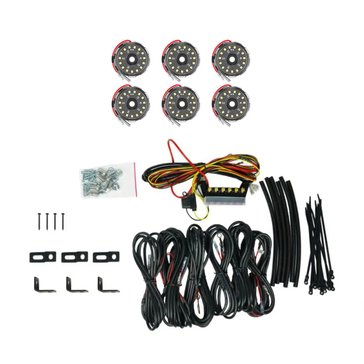 Kc Cyclone V2 Led Rock Light - 6-Light System - Clear - 5W Flood Beam 1