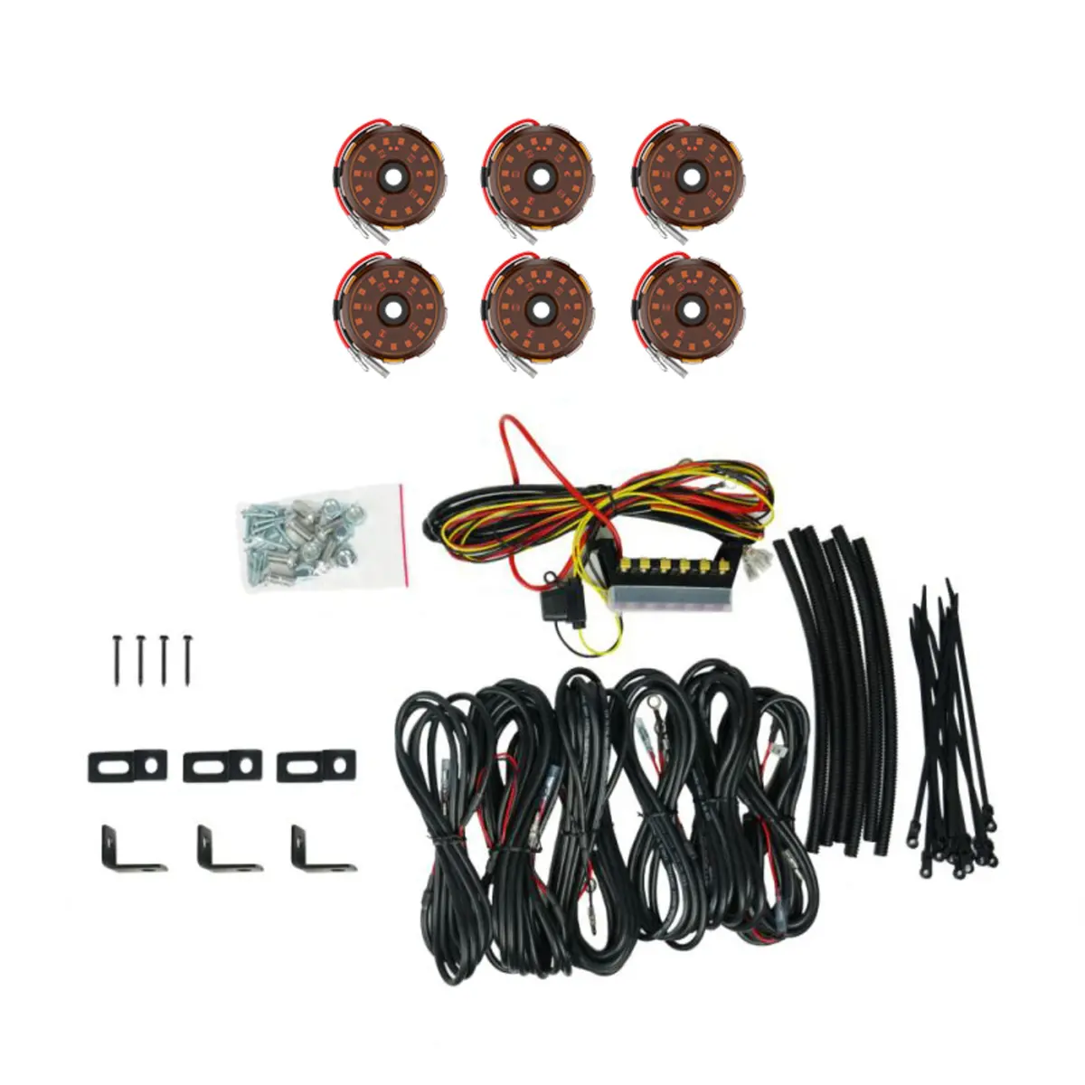 Kc Cyclone V2 Led Rock Light - 6-Light System - Amber - 5W Flood Beam 1
