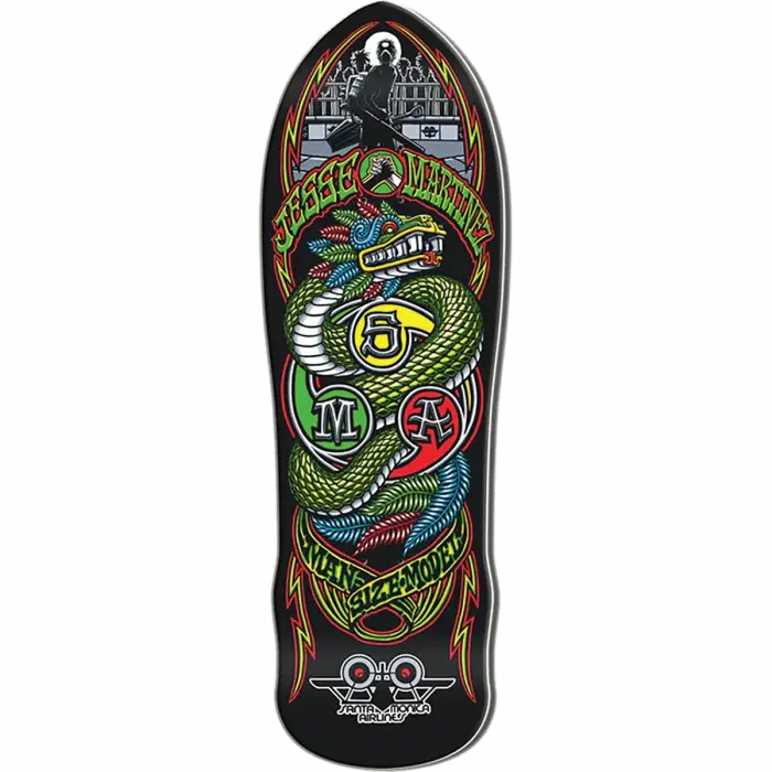 Santa Monica Airlines Martinez Snake 9.875" Skateboard Deck - Black Dip 1