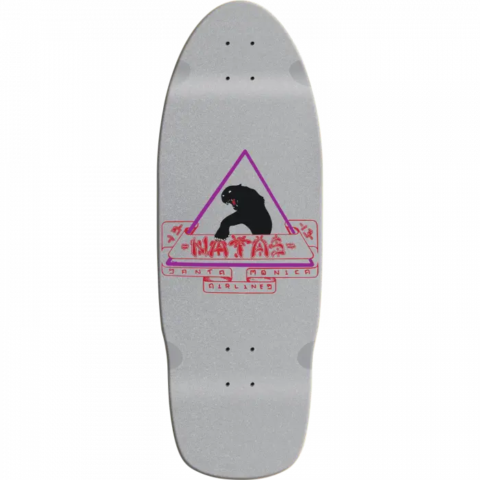 Santa Monica Airlines Natas Black Panther 10" Skateboard Deck - 1 St Edition Silver Dip 1