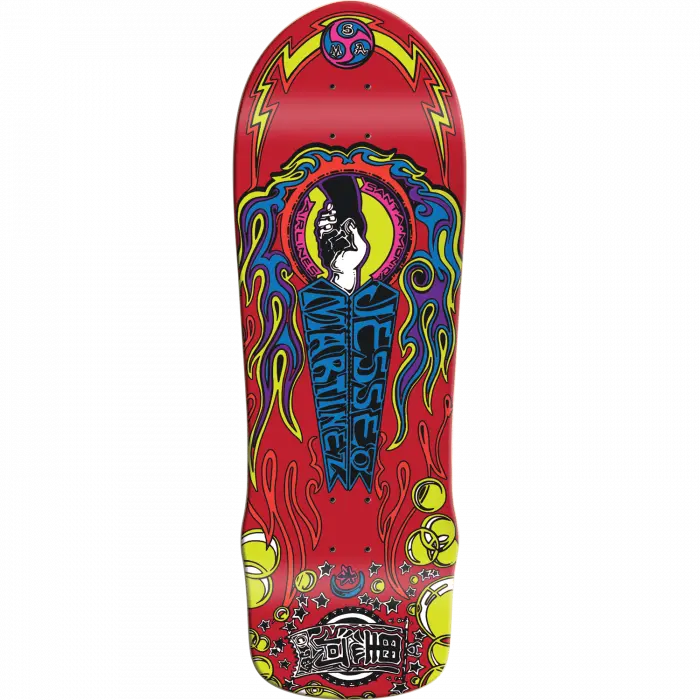 Santa Monica Airlines Martinez Hand Shake 10" Skateboard Deck - Limited Edition Red Dip 1