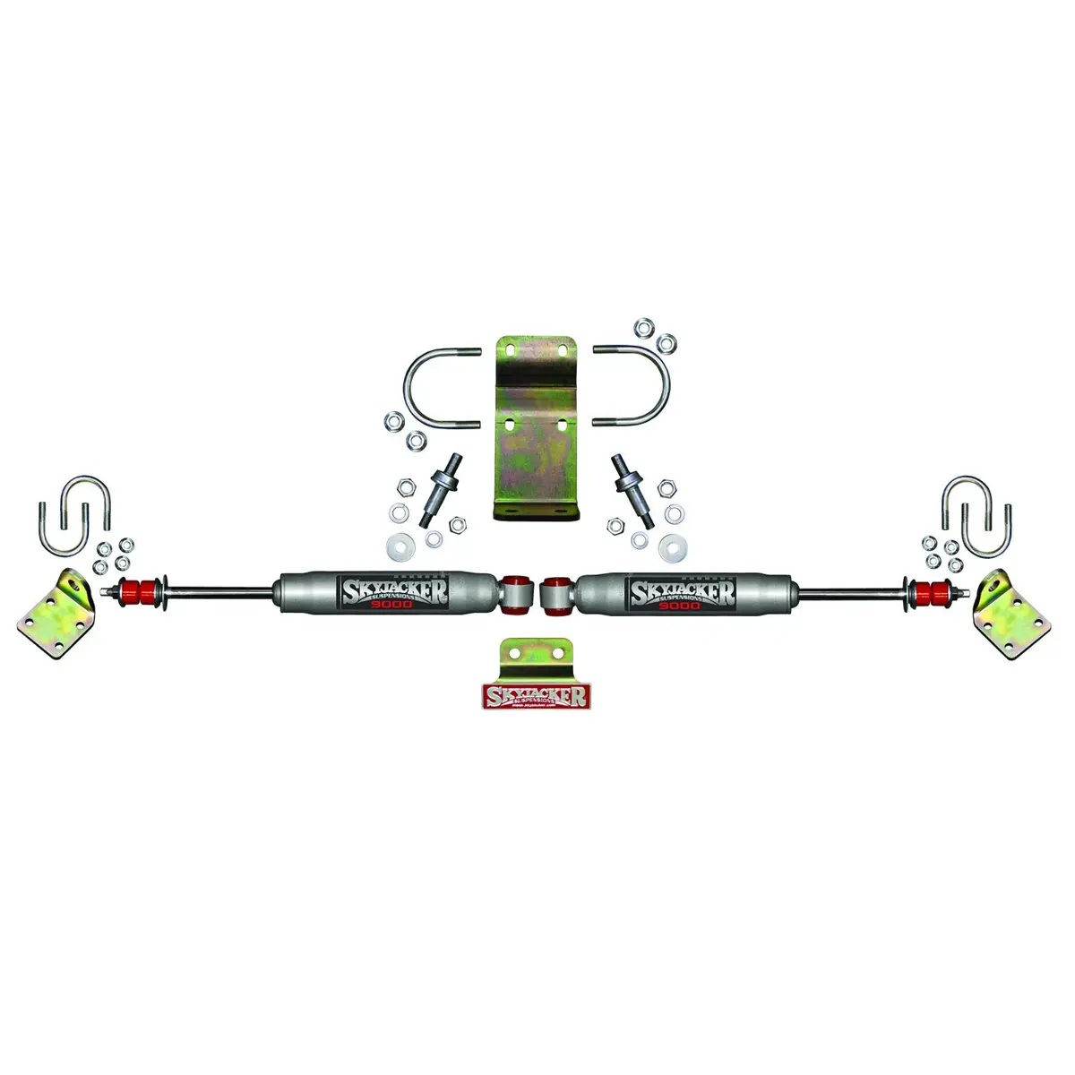 Steering Stabilizer Dual Kit Hardware Boots Not Incl. Due To Clearance Issues Silver Skyjacker 1