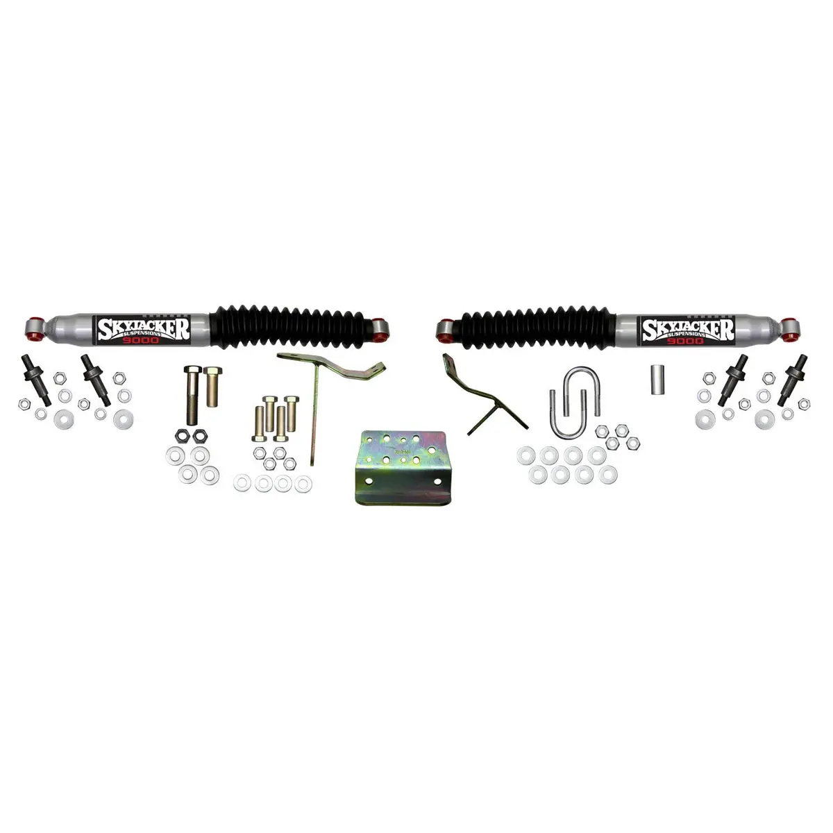 Steering Stabilizer Dual Kit Silver W/Black Boots 09-10 Dodge Ram 2500/3500 11-12 Ram 2500/3500 Skyjacker 1