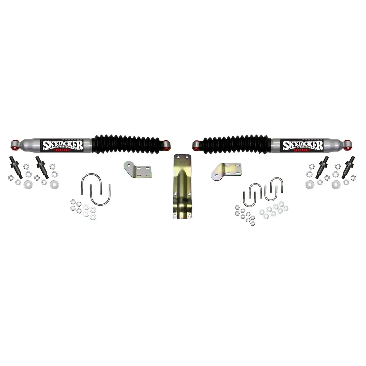 Steering Stabilizer Dual Kit Silver W/Black Boots 05-18 Ford F-350/F-250 Super Duty Skyjacker 1