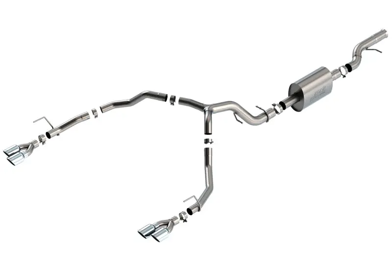 Borla 21-22 Chevrolet Tahoe 6.2L V8 2/4Wd 4Dr Brushed T-304 Stainless Steel S-Type Cat-Back Exhaust 1