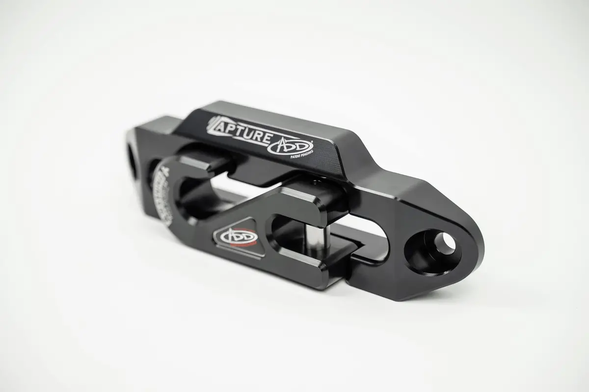 1 5/16" Winch Fairlead Plate With Recessed Round End Hook In Black 1