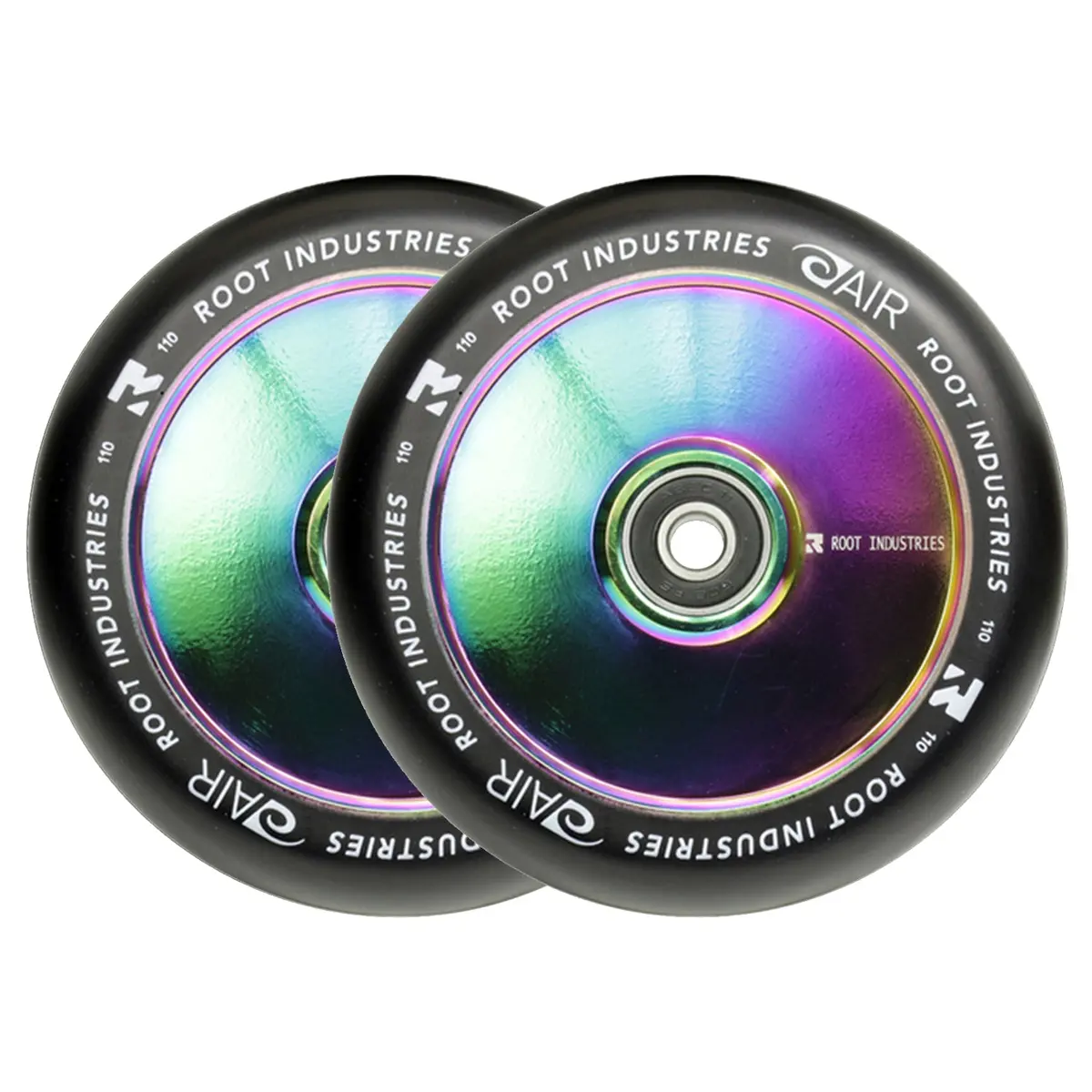Root Air Scooter Wheels - 110Mm - Black On Oil Slick - Pair 1