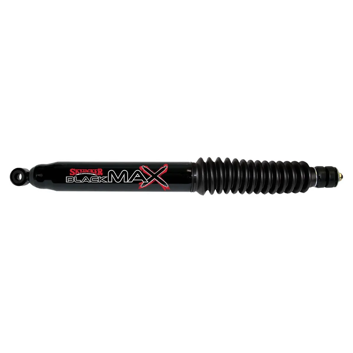 Black Max Shock Absorber W/Black Boot 26.65 Inch Extended 15.87 Inch Collapsed 94-01 Dodge Ram 1500 05-18 Ford F-350 Super Duty 05-18 Ford F-250 Super Duty 14-18 Ram 2500 18 Ram 3500 Skyjacker 1