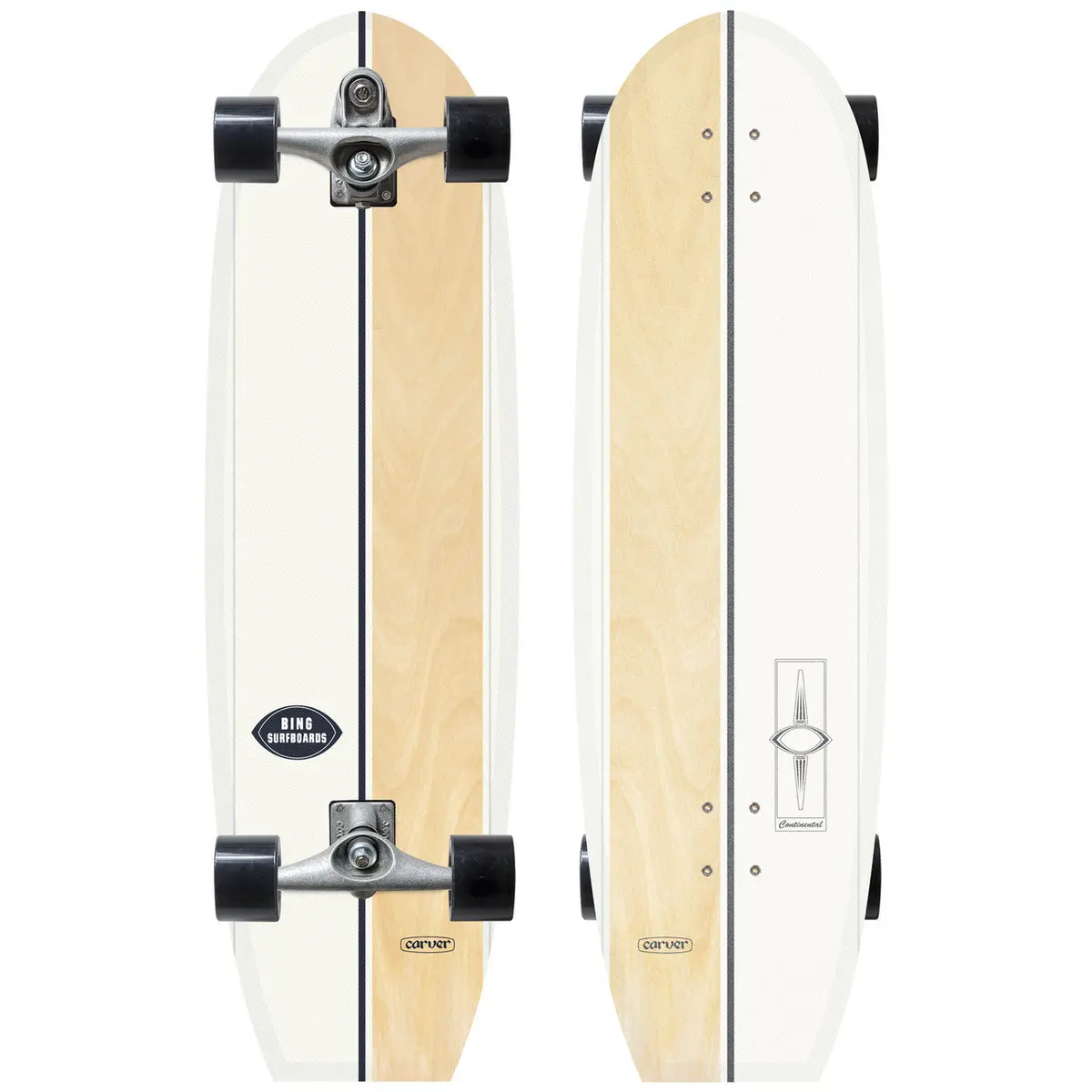 Carver X Bing Continental Surfskate 37" Longboard With C7 Raw Trucks 1