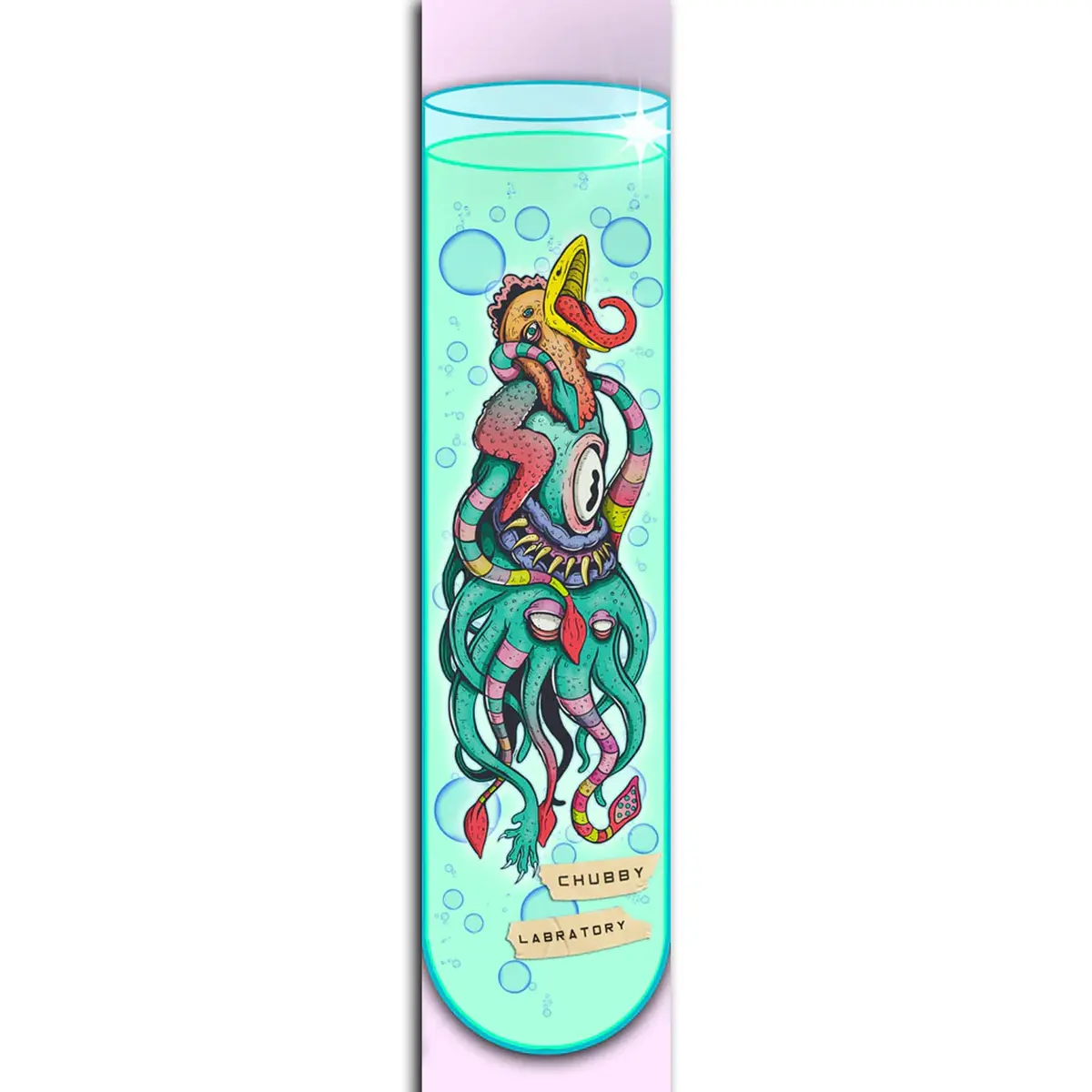 Chubby Chicken Lab Scooter Griptape - Teal / Pink 1