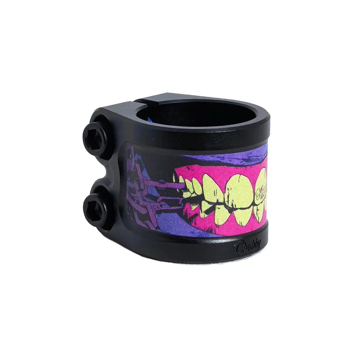 Chubby Gnasher Scooter Double Clamp - Black / Purple 1