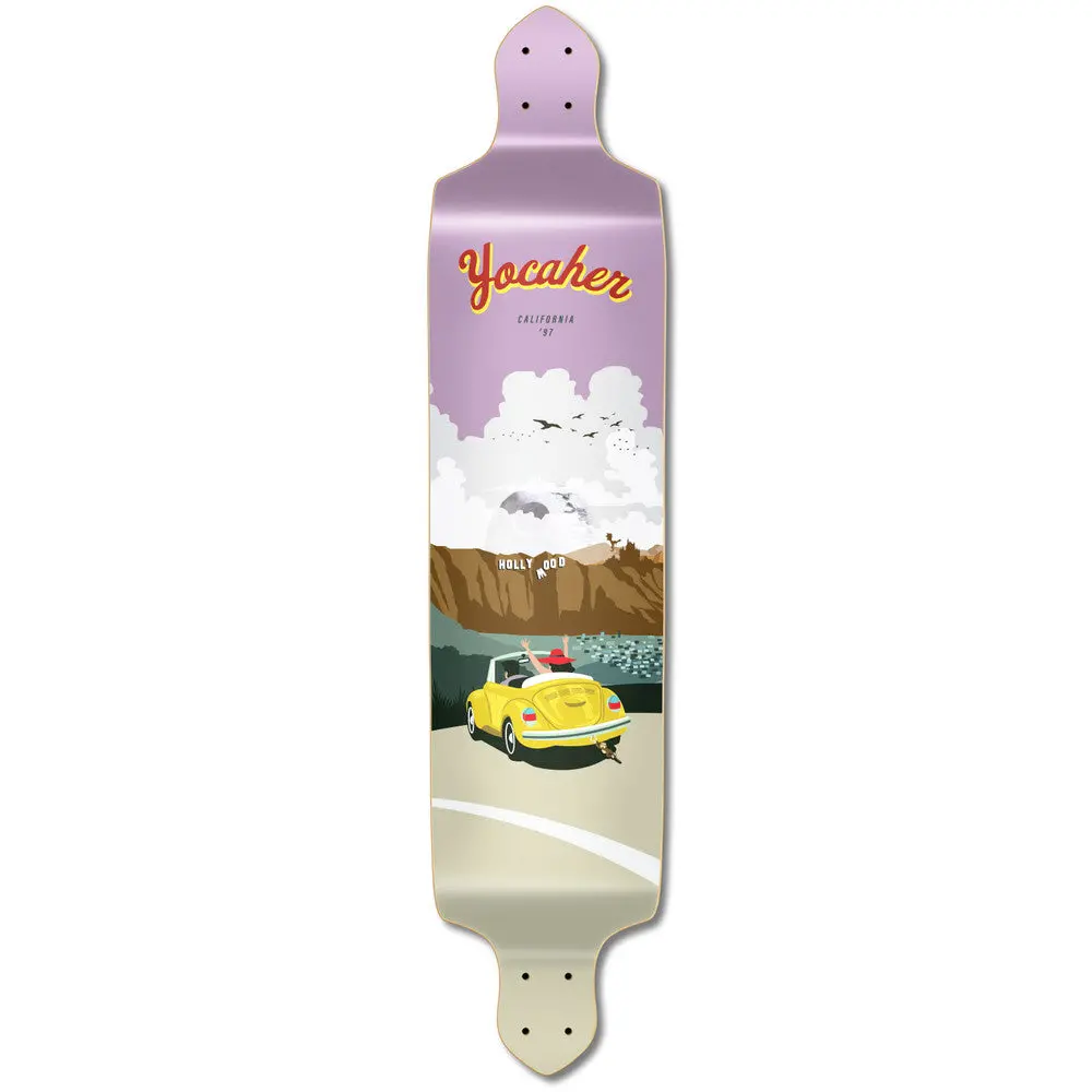Yocaher Vw Beetle 41.25" Yellow  Drop Down Longboard Deck 1