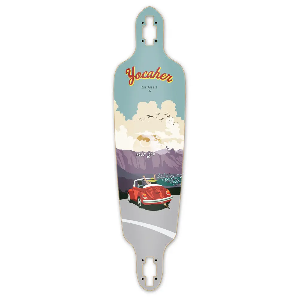 Yocaher Vw Beetle Red 41" Drop Through Longboard Deck 1