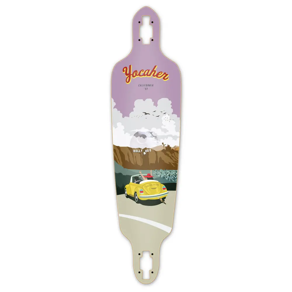 Yocaher Vw Beetle Yellow 41" Drop Through Longboard Deck 1