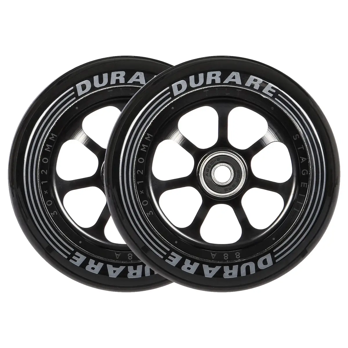Tilt Durare Scooter Wheels - Spoked - 120Mm - Black - Pair 1