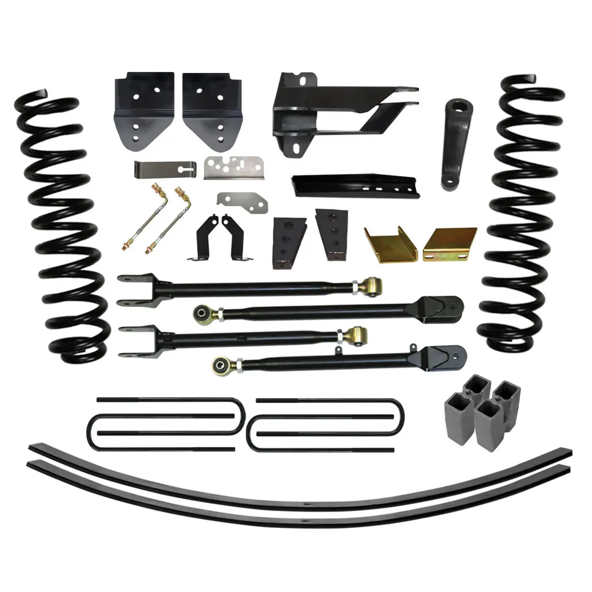 Lift Kit 8.5 Inch Lift Class Ii 4-Link System Includes Front Coil Springs Track Bar/Radius Arm/Steering Stabilizer Relocation Brackets Rear Lift Blocks/U-Bolts 17-19 Ford F-250/ F-350 Super Duty Diesel Skyjacker 1