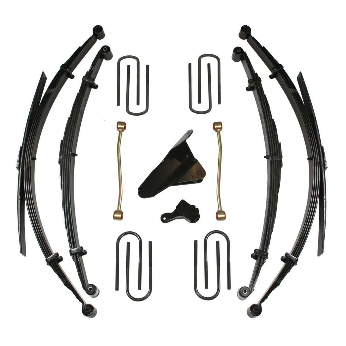 Lift Kit 6 Inch Lift 00-05 Ford Excursion Includes Front/Rear Leaf Springs Track Bar Brackets Front/Rear U Bolt Kits Spring Bushing Kit Sway Bar Links Skyjacker 1