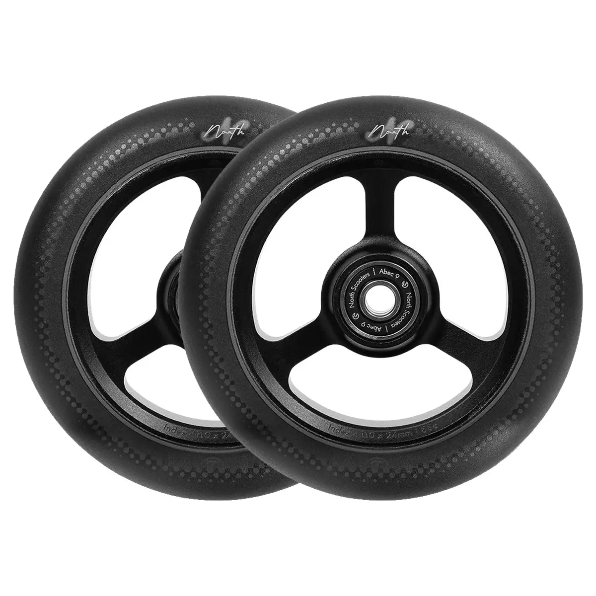 North Index G5 Scooter Wheels - 115Mm - Black / Black - Pair 1