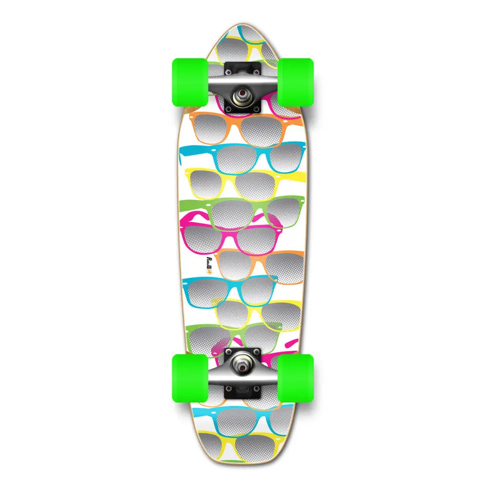 Yocaher White Shades 27" Mini Cruiser Skateboard 1