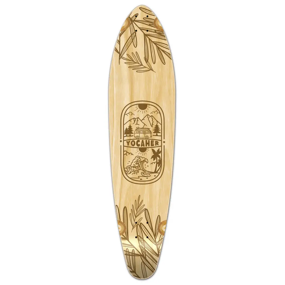 Yocaher Adventure Natural 40" Kicktail Longboard Deck 1