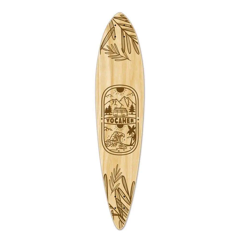 Yocaher Adventure Natural 40" Pintail Longboard Deck 1