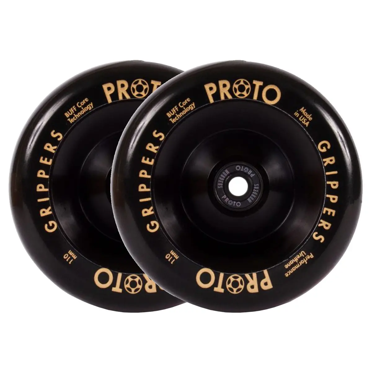 Proto Gripper Fullcore Wheels - 110Mm - Black On Black - Pair 1