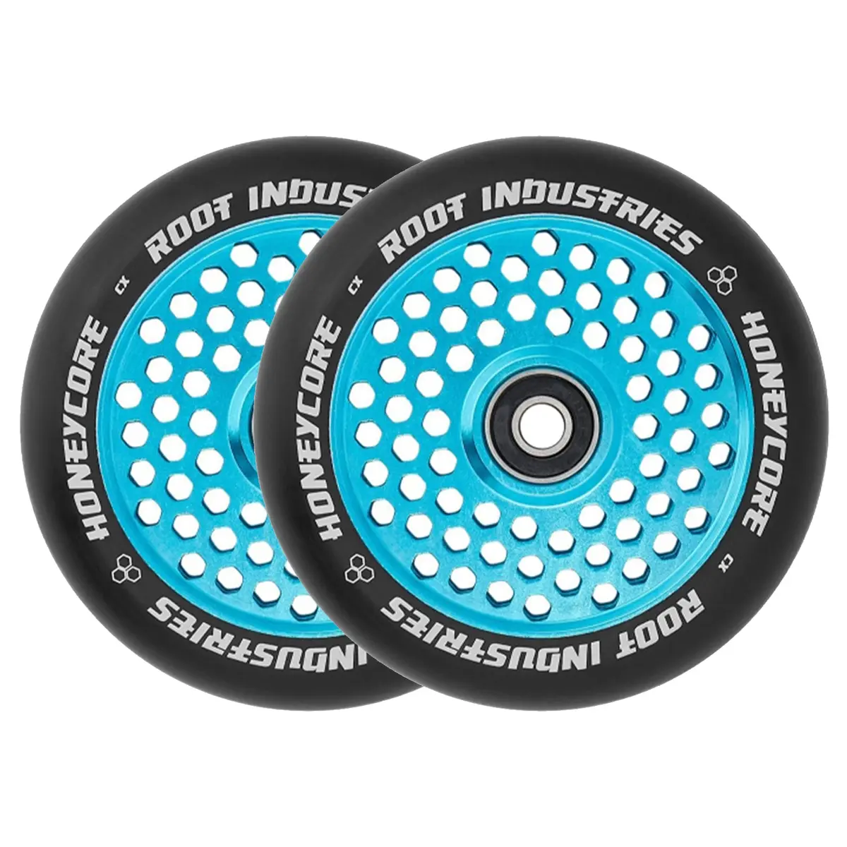 Root Honeycore Scooter Wheels - 110Mm - Black On Blue - Pair 1