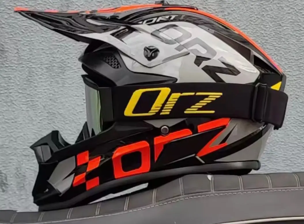 Orz Motorcycle Helmet (Off-Road ) Red/Gunmetal 1