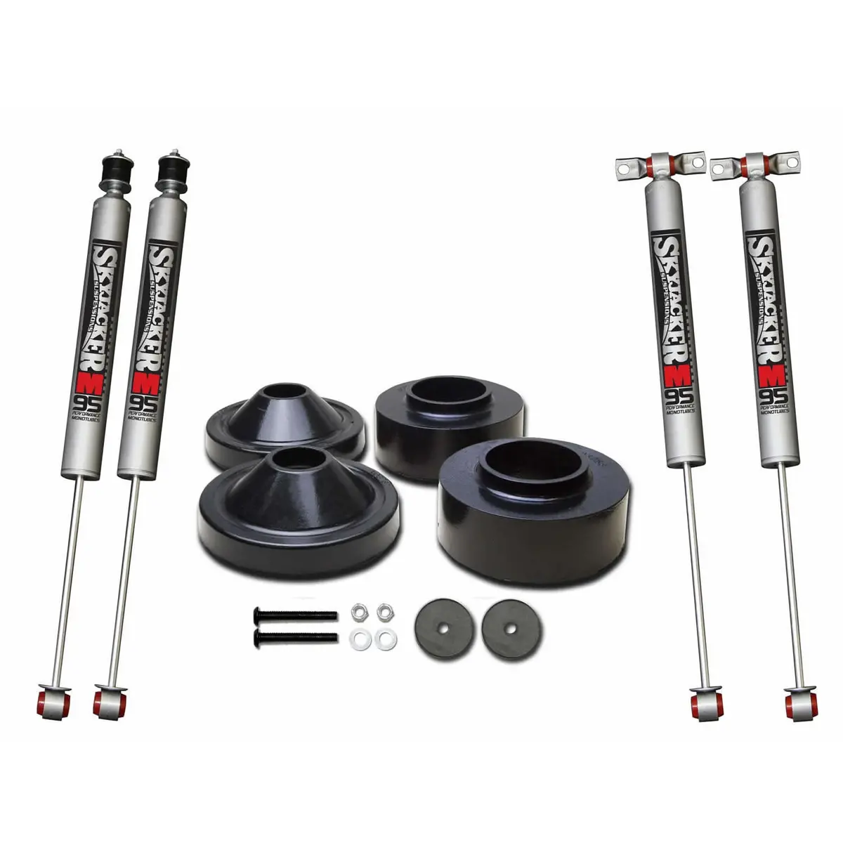 Polyurethane Spacer Leveling Kit 07-18 Wrangler Jk 2 Inch Front Lift 3/4 Inch Rear Lift Incl. 2-Front M95 Shocks Skyjacker 1