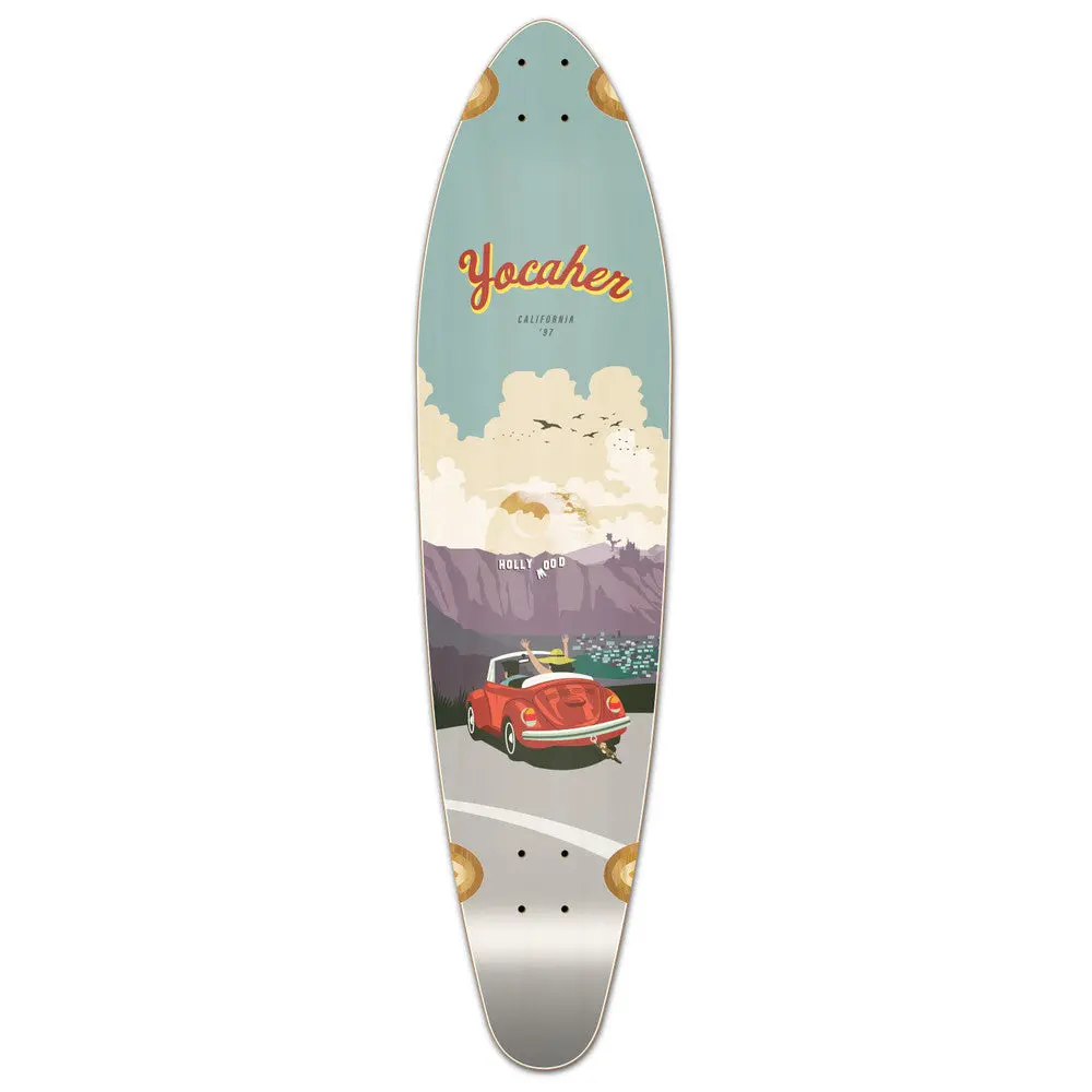 Yocaher Vw Beetle Red 40"  Kicktail Longboard Deck 1