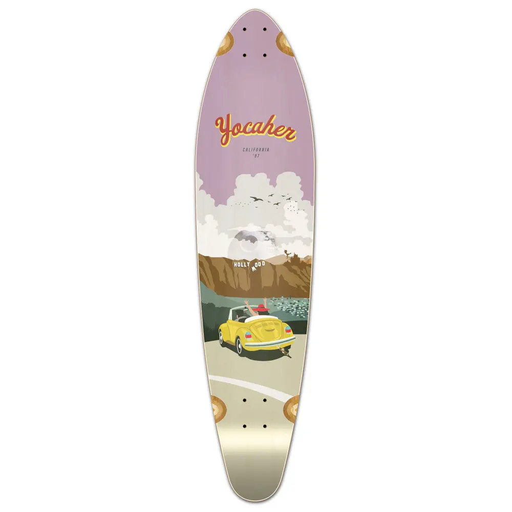 Yocaher Vw Beetle Yellow 40" Kicktail Longboard Deck 1
