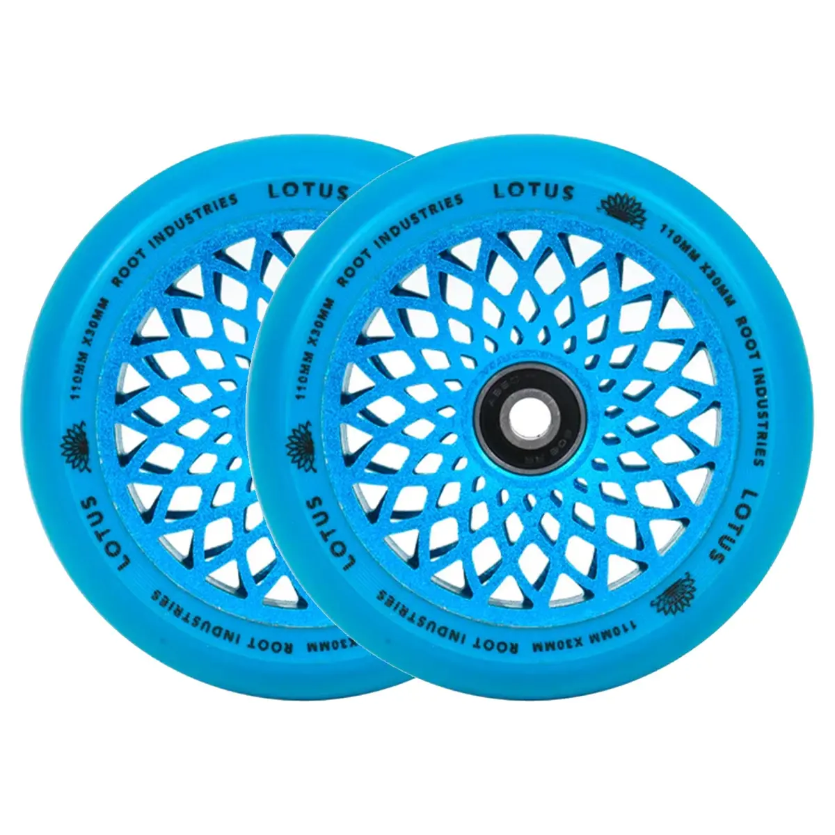 Root Lotus Scooter Wheels - 110Mm - Blue - Pair 1