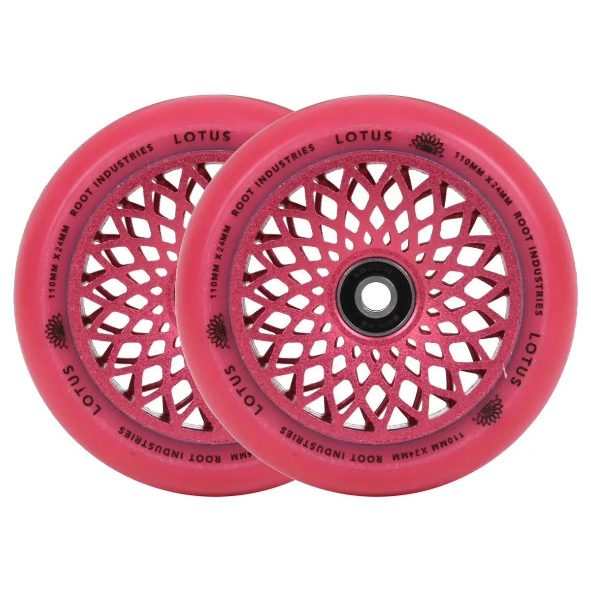 Root Lotus Scooter Wheels - 110Mm - Pink - Pair 1