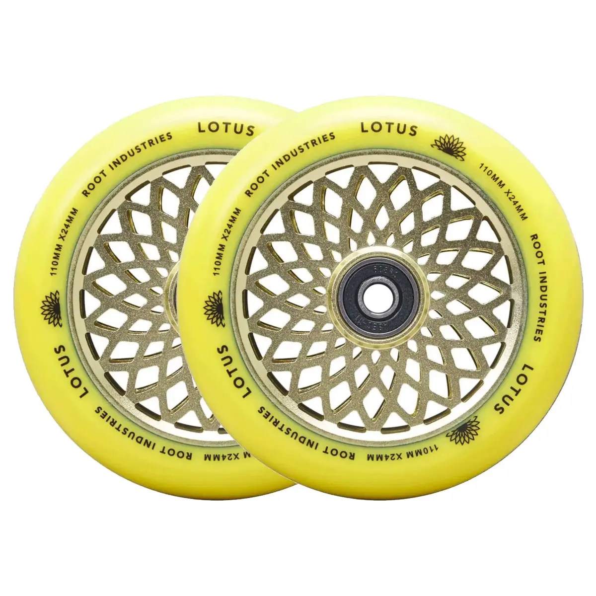 Root Lotus Scooter Wheels - 110Mm - Yellow - Pair 1