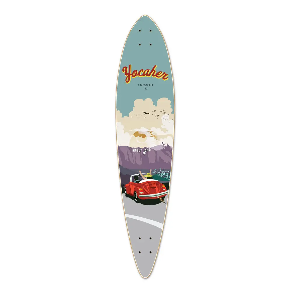 Yocaher Vw Beetle Red 40" Pintail Longboard Deck 1