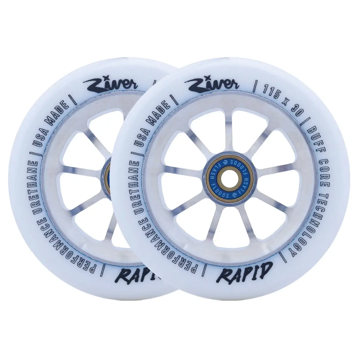 River Rapids Scooter Wheels - 115Mm - Blizzard - Pair 1