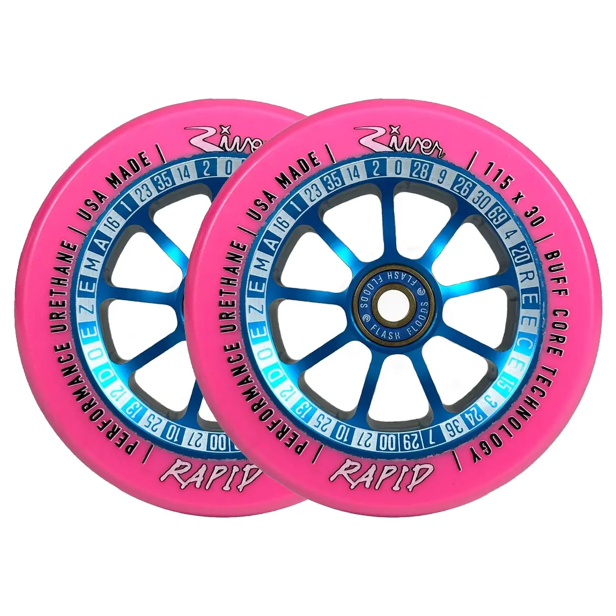 River Rapids Scooter Wheels - 115Mm - Roulette - Pair 1