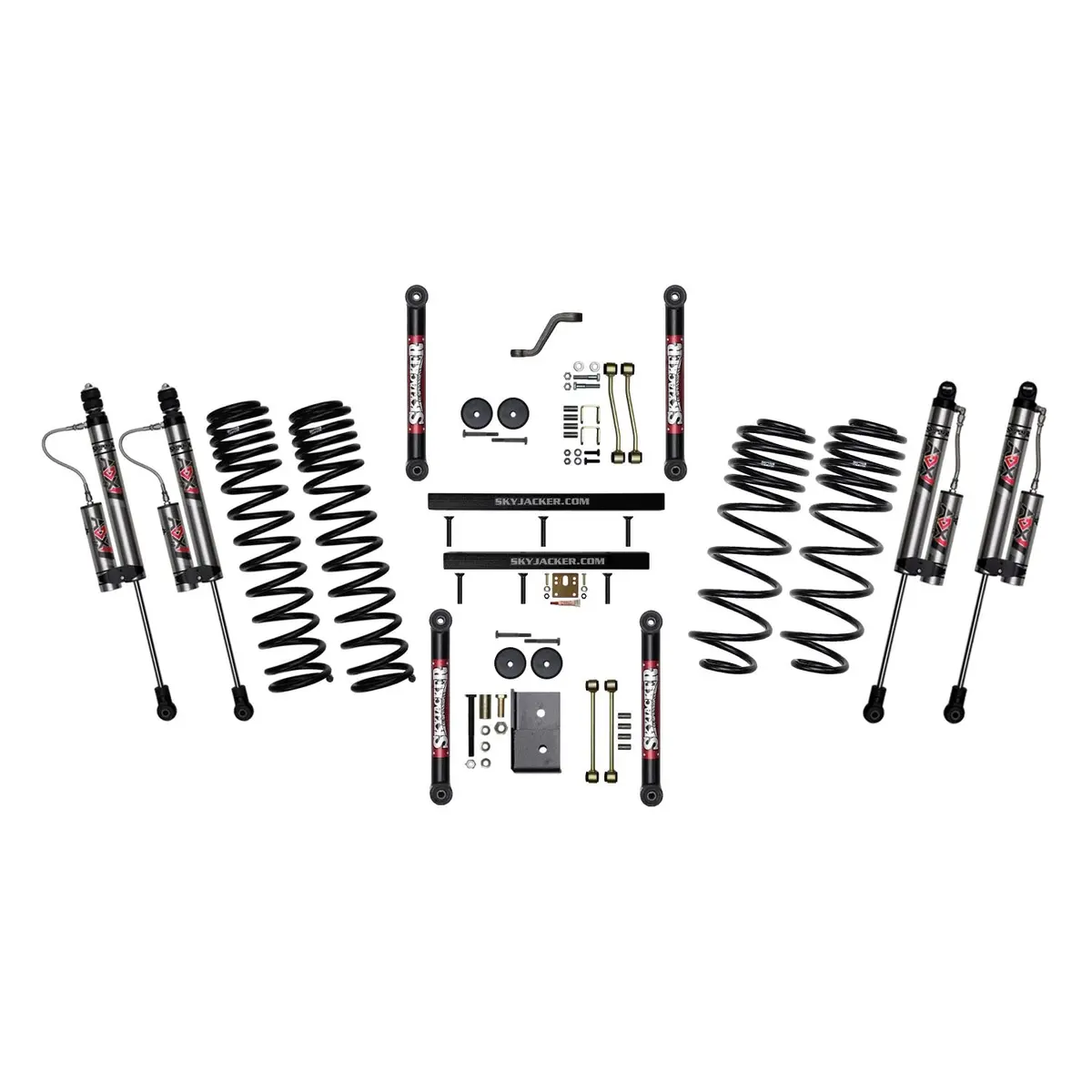 4 Inch Suspension Lift System With Adx 2.0 Remote Reservoir Shocks With Lower Links 97-02 Jeep Wrangler Tj Skyjacker 1