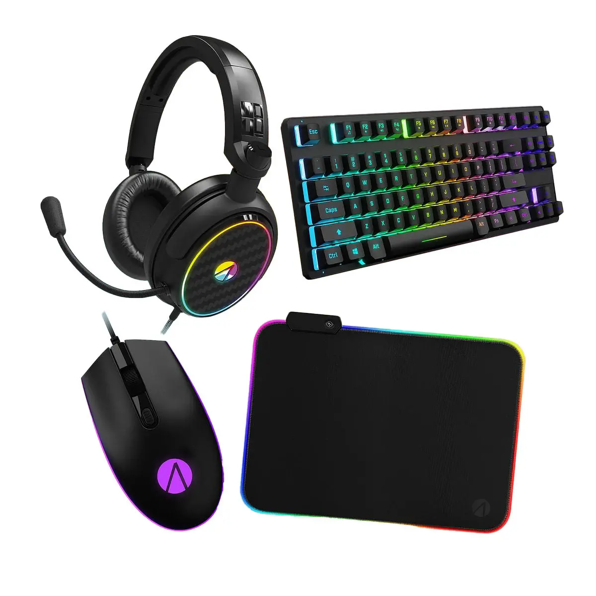 X Rocker 4-In-1 Rgb Gaming Bundle - Keyboard, Mouse, Mouse Pad + Headset 1