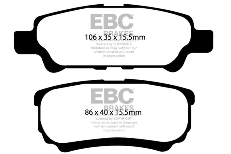 Ebc 11-14 Chrysler 200 2.4 Yellowstuff Rear Brake Pads 1