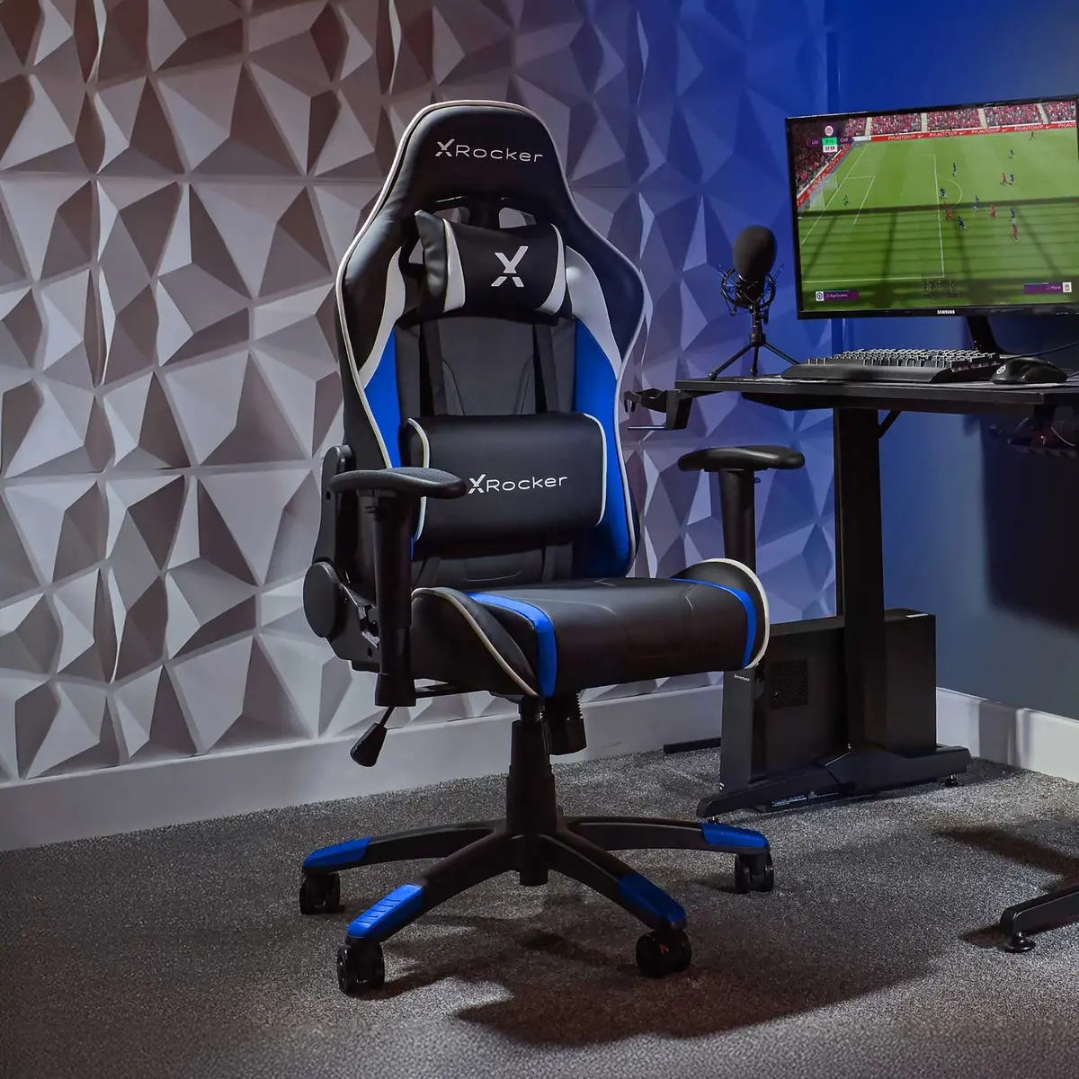 Agility Compact Ergonomic Esports Gaming Chair For Juniors - Black / Blue 1