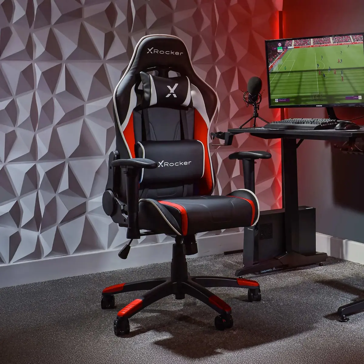 Agility Compact Ergonomic Esports Gaming Chair For Juniors - Black / Red 1