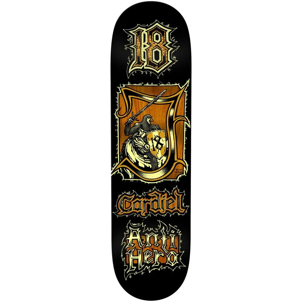 Antihero Cardiel Medieval 8.62" Black Skateboard Deck 1