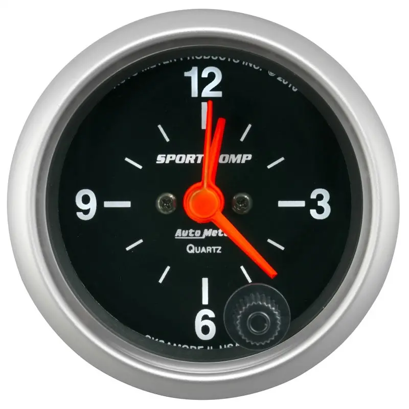 Autometer Sport-Comp 2-1/16In. 12 Hour Analog Clock Gauge 1