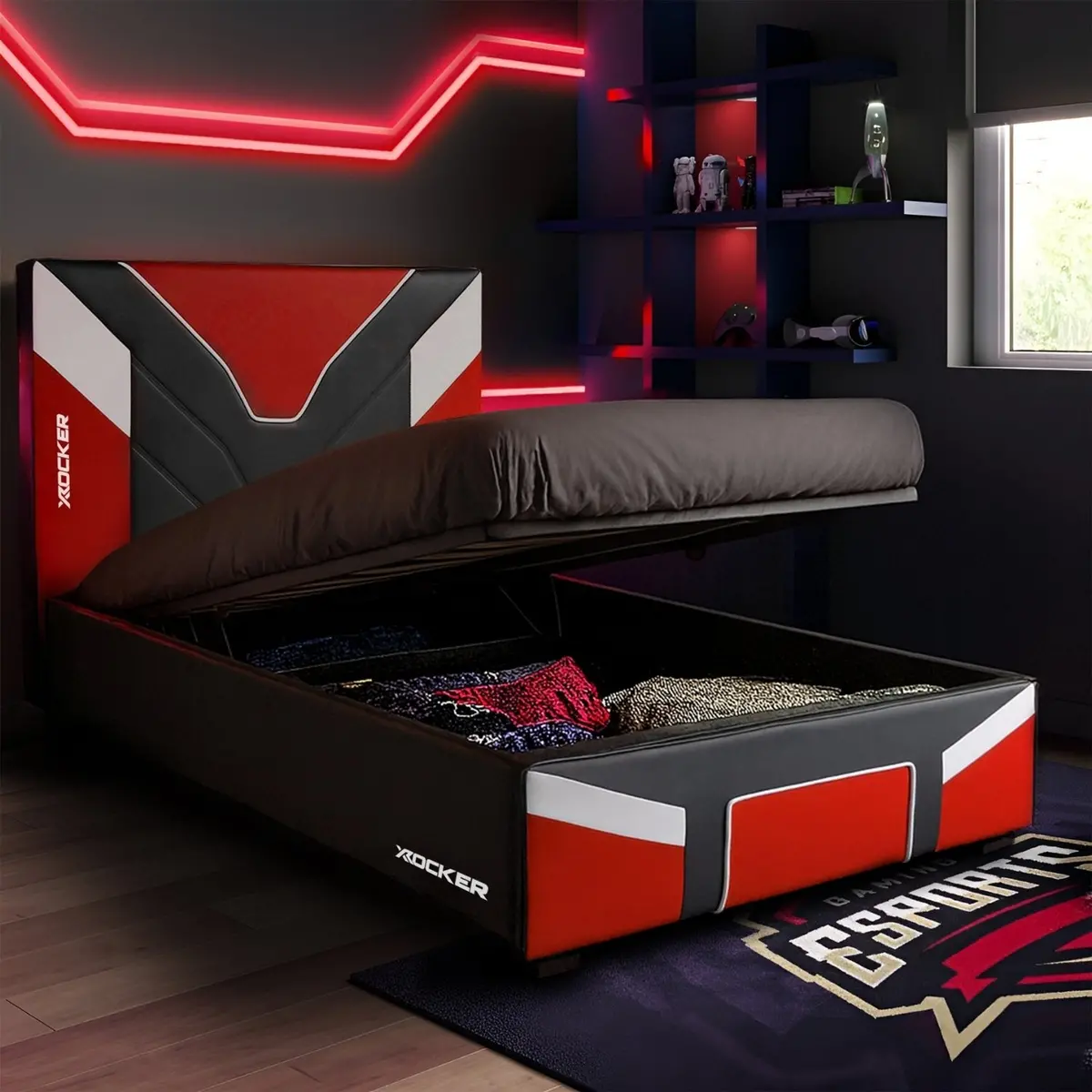 Cerberus Mkii Ottoman Gaming Bed - Red (3 Sizes) 1