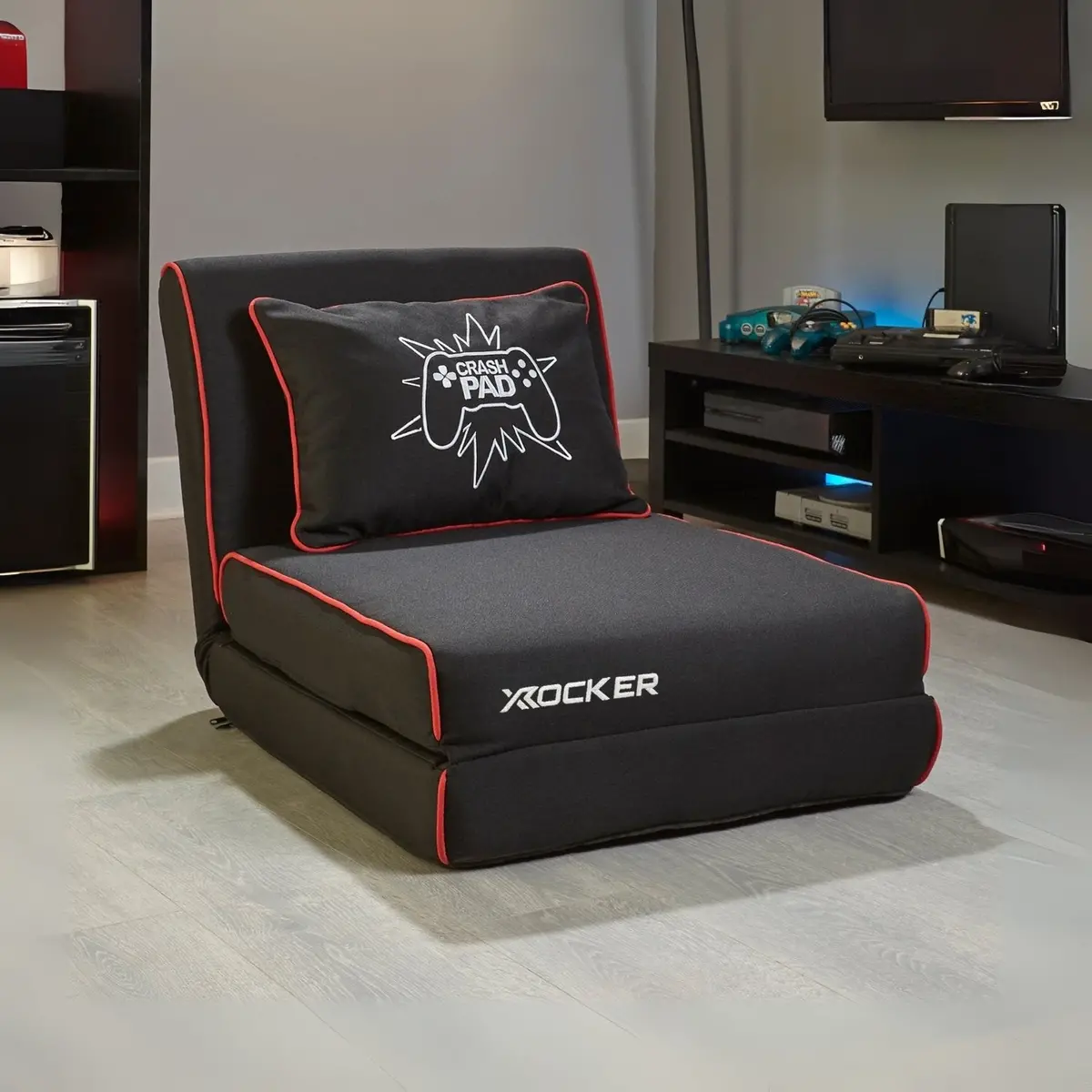 Crash Pad Jr Foldable Z Bed Mattress And Gaming Chair - Black 1