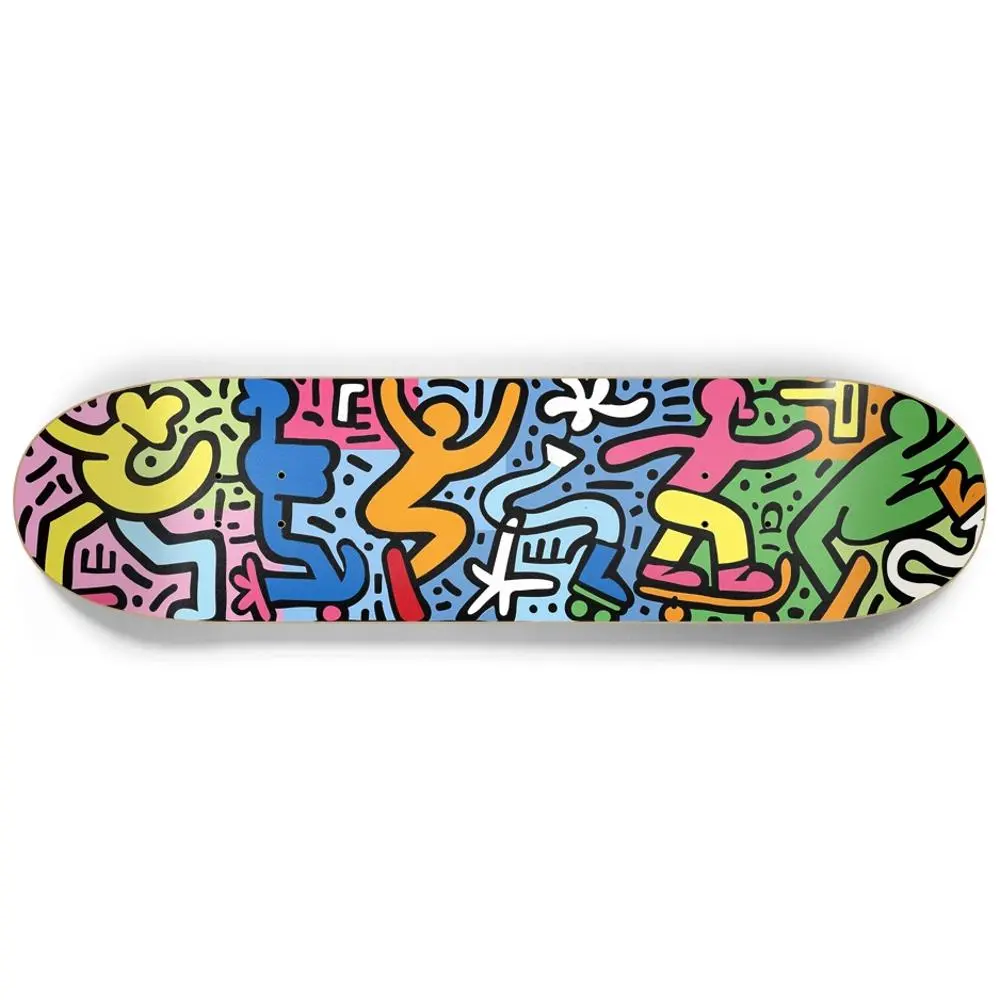 Dancing Happy Skateboarders 8.25" Skateboard Or Wall Art 1