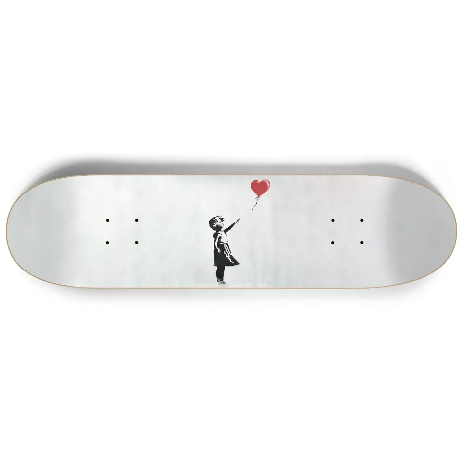 Banksy Girl With Balloon 8.25" Skateboard Or Wall Art 1
