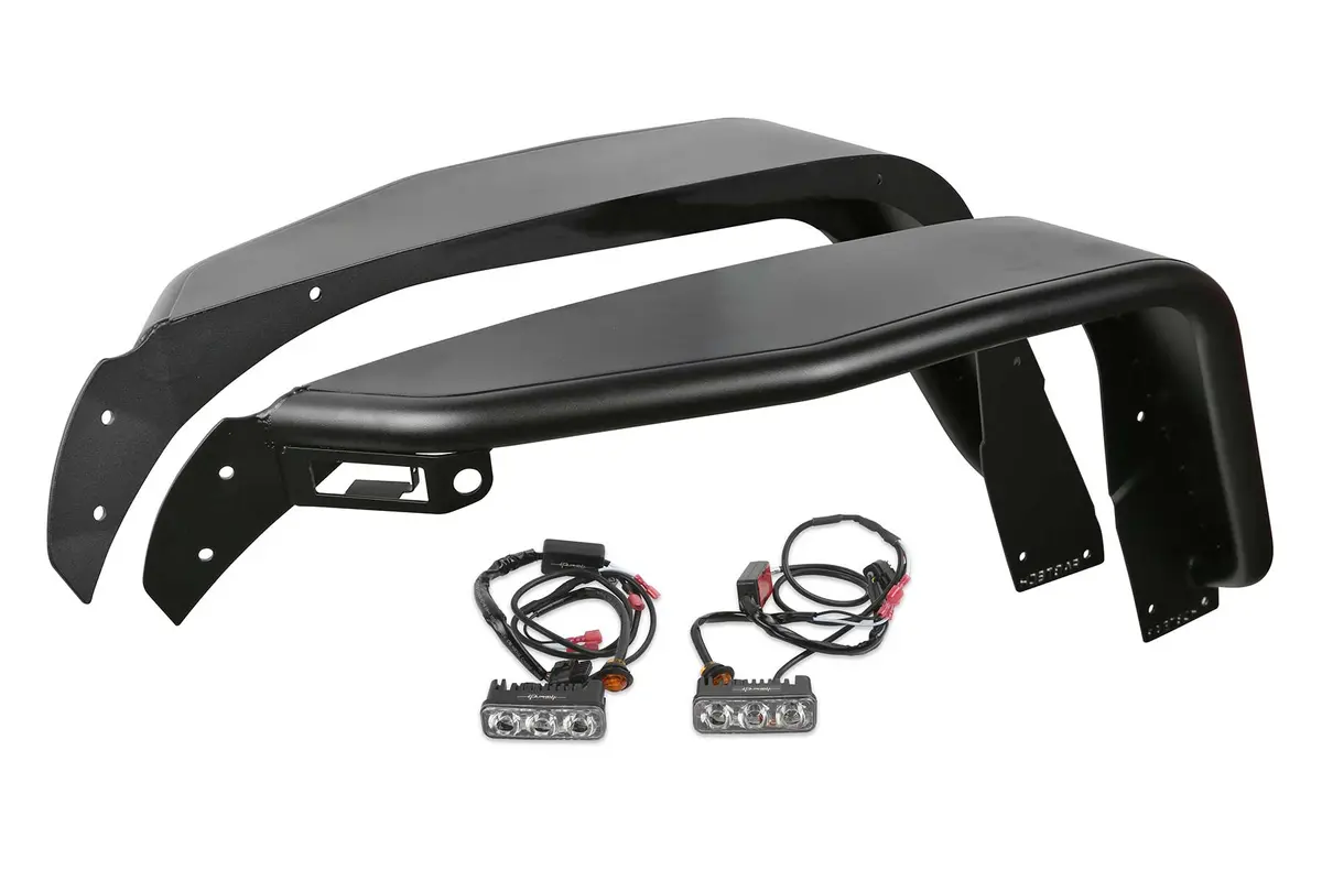 Jeep Jl/Jt Tube Fenders Fr Stl Pwdrcoat Blk Texture. 1